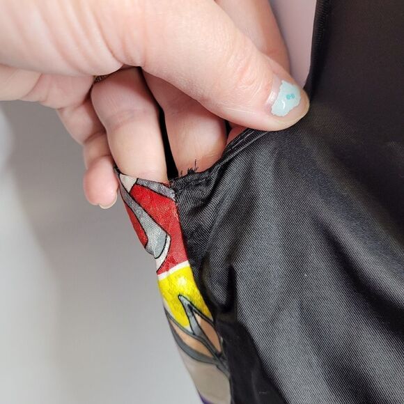 VINTAGE 90s vest Looney Tunes Warner Bros character button up tie back S/M - Picture 5 of 8